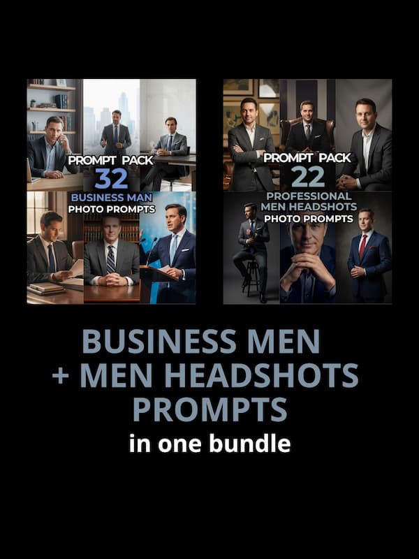 Business Men + Men Headshots Prompts β Complete Bundle Business Men + Men Headshots Prompts β Complete Bundle